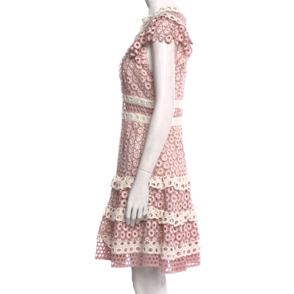 Sea New York Josie Pink Crochet Lace Tiered Mini Dress NWT - Picture 6 of 8